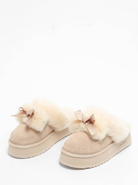 Chaussons En Cuir Nathan baume Beige accessoires 242N7501 vue secondaire 2