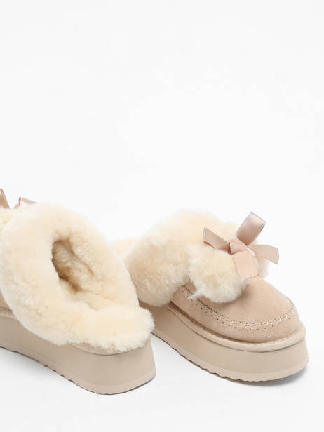 Chaussons En Cuir Nathan baume Beige accessoires 242N7501 vue secondaire 3