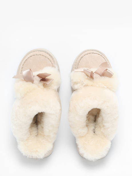 Chaussons En Cuir Nathan baume Beige accessoires 242N7501 vue secondaire 4