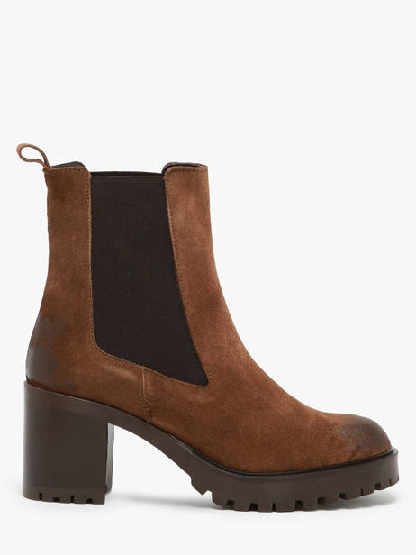 Heeled Boots In Leather We do Brown accessoires CO99899