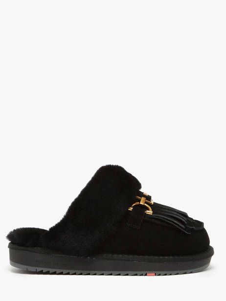 Chaussons En Cuir Nathan baume Noir accessoires 242N6102