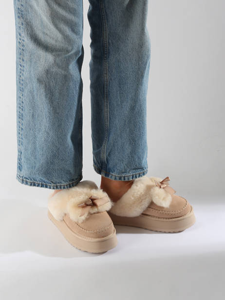 Chaussons En Cuir Nathan baume Beige accessoires 242N7501 vue secondaire 1