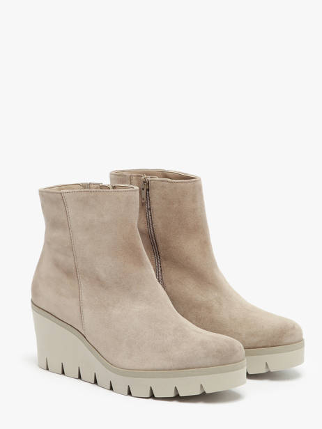 Boots Talon Compensé In Leather Gabor Beige accessoires 12 other view 2