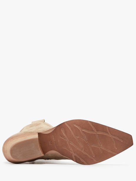 Santiags à Talon Tronchetti Texani En Cuir Metisse Beige accessoires Bottines texanes fabriquées dans des matériaux souples et entièrement brossées et vieillies à la main. vue secondaire 5