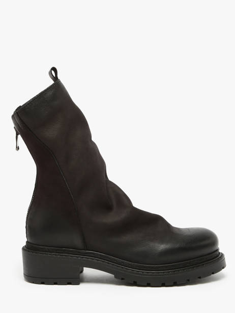 Boots Biker In Leather Metisse Black accessoires MA05