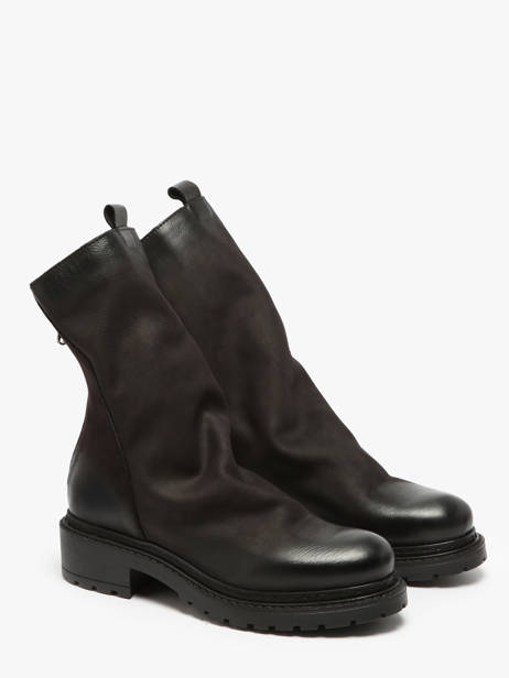 Boots Biker In Leather Metisse Black accessoires MA05 other view 2