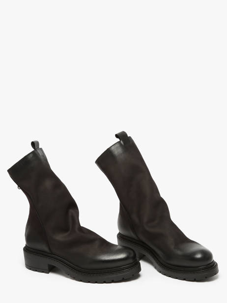 Boots Biker In Leather Metisse Black accessoires MA05 other view 4