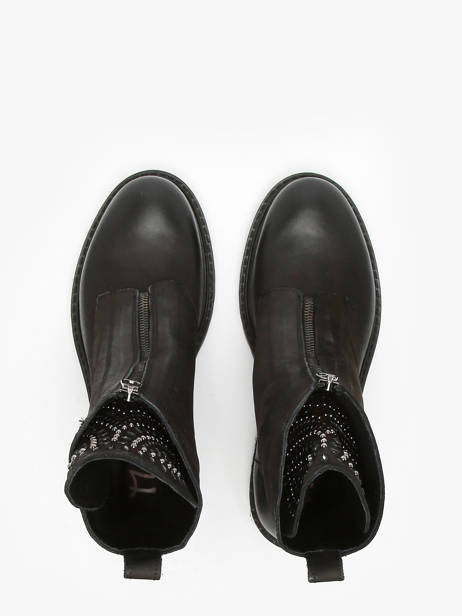 Boots Biker In Leather Metisse Black accessoires MA1009 other view 4