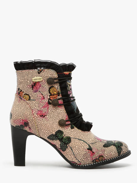 Heeled Boots In Leather Laura vita Beige accessoires 6520
