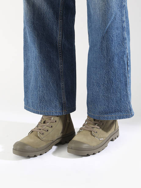Boots Pampa Hi Zip In Leather Palladium Green accessoires 95982212 other view 1