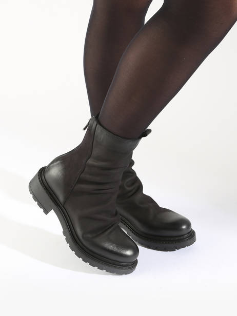 Boots Biker In Leather Metisse Black accessoires MA05 other view 1