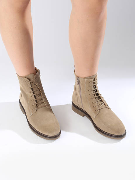 Boots Zag In Leather Aliwell Beige accessoires ZAG other view 1