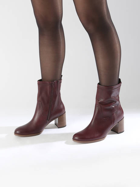 Bottines à Talon In Leather Gabor Red accessoires 68 other view 1