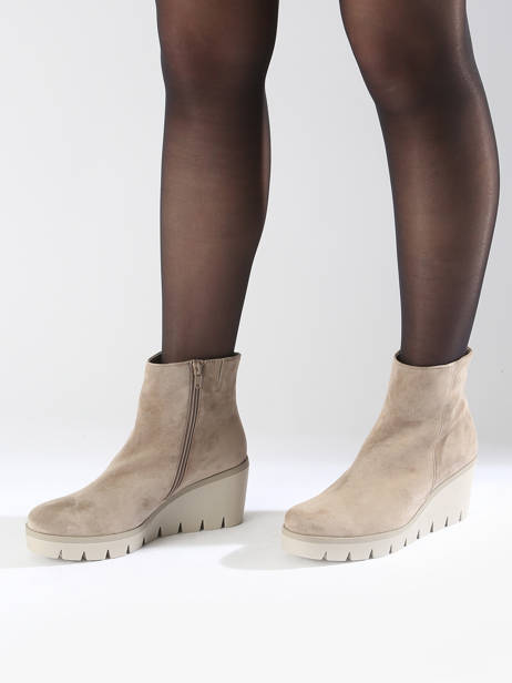 Boots Talon Compensé In Leather Gabor Beige accessoires 12 other view 1
