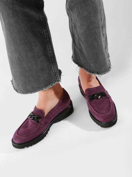 Moccasins Salka In Leather Mephisto Violet accessoires P5145806 other view 1