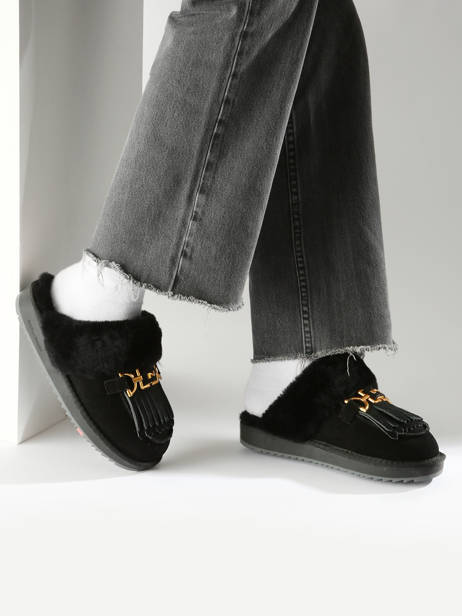 Chaussons En Cuir Nathan baume Noir accessoires 242N6102 vue secondaire 1