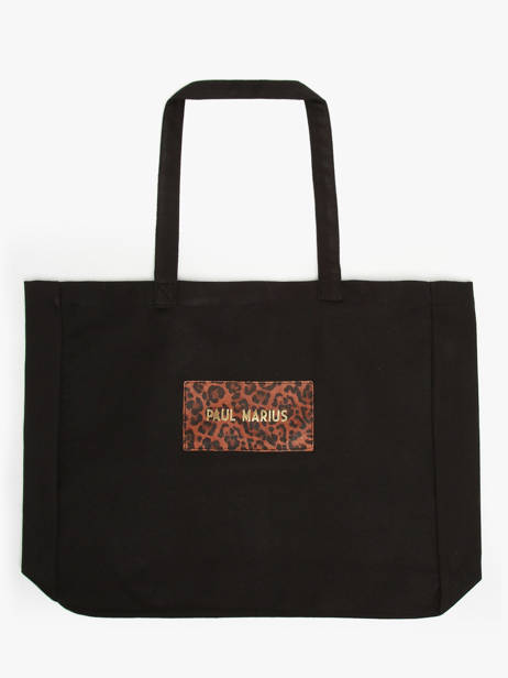 Leopard Cotton Tote Bag Paul marius Black cadeau LPB