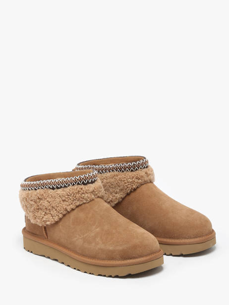 Boots Classic Ultra Mini Maxi Curly In Leather Ugg Beige accessoires 1158263 other view 2