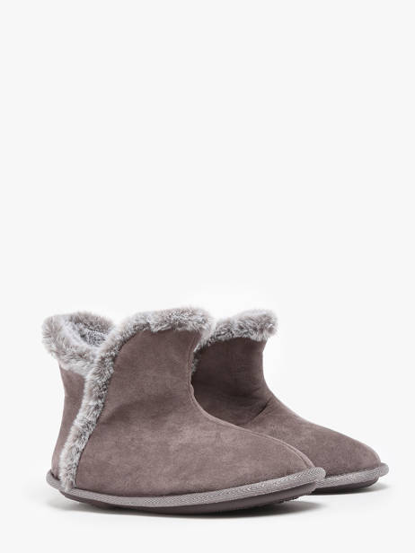 Slippers In Leather Isotoner Beige accessoires 97391 other view 2