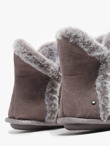 Slippers In Leather Isotoner Beige accessoires 97391 other view 3