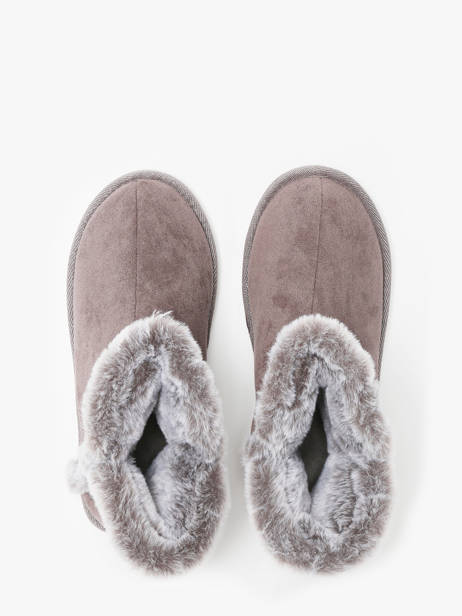 Slippers In Leather Isotoner Beige accessoires 97391 other view 4