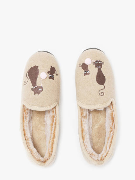 Slippers Isotoner Beige accessoires 97352