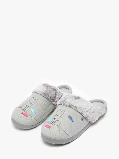 Slippers Isotoner Gray accessoires 97416 other view 2