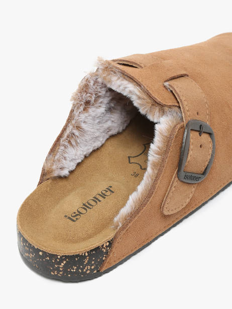 Slippers In Leather Isotoner Brown accessoires 94998 other view 2