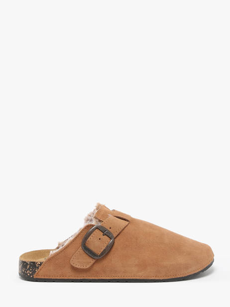 Slippers In Leather Isotoner Brown accessoires 94998 other view 4