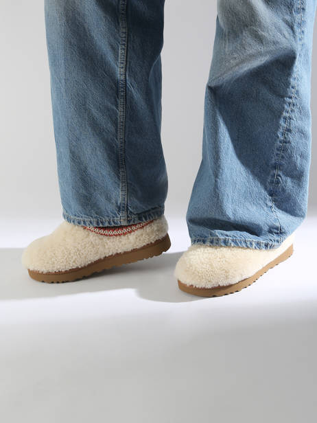 Chaussons Tasman Maxi Curly En Cuir Ugg Beige accessoires 1158356 vue secondaire 1