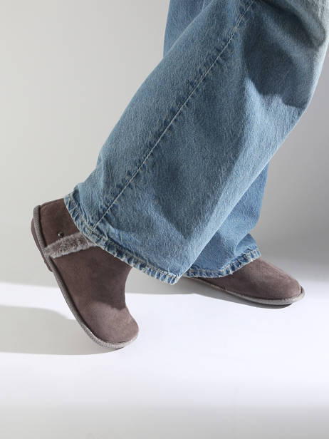 Slippers In Leather Isotoner Beige accessoires 97391 other view 1