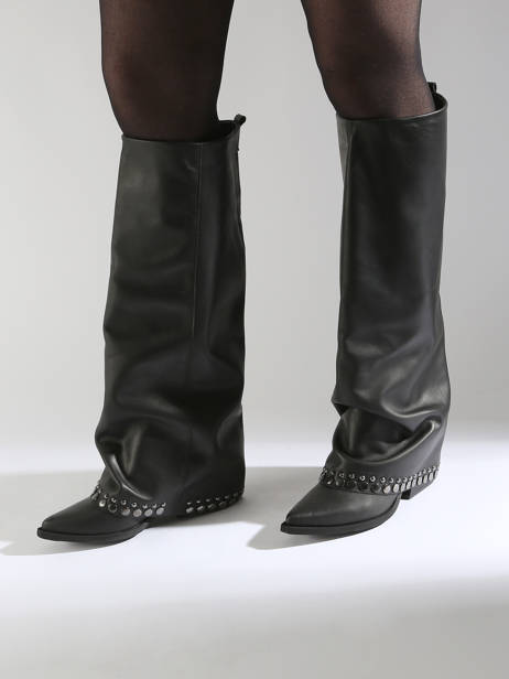 Boots In Leather N°6 Black accessoires AN31 other view 1