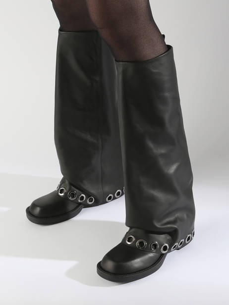 Boots In Leather N°6 Black accessoires GE1 other view 1