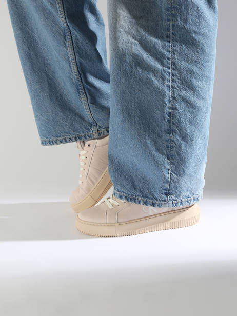 Sneakers In Leather Calvin klein jeans Pink accessoires 16700JV other view 1