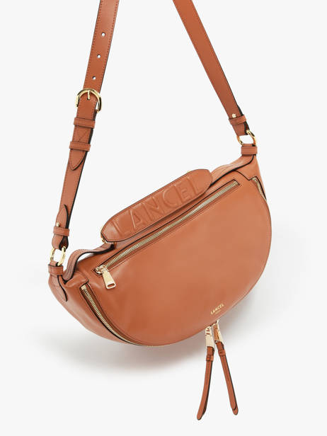 Medium Leather Origami Crossbody Bag Lancel Brown origami A12528 other view 1