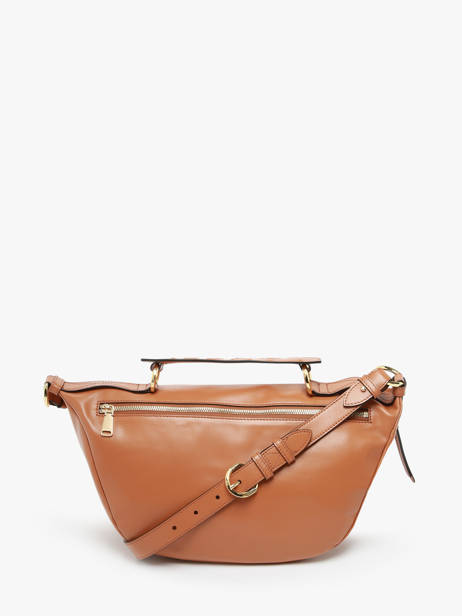 Medium Leather Origami Crossbody Bag Lancel Brown origami A12528 other view 3