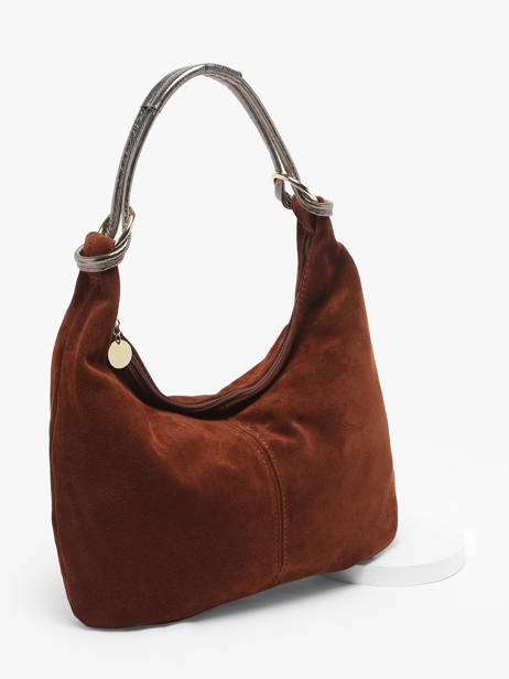 Shoulder Bag Velvet Milano Brown velvet VE24091 other view 2