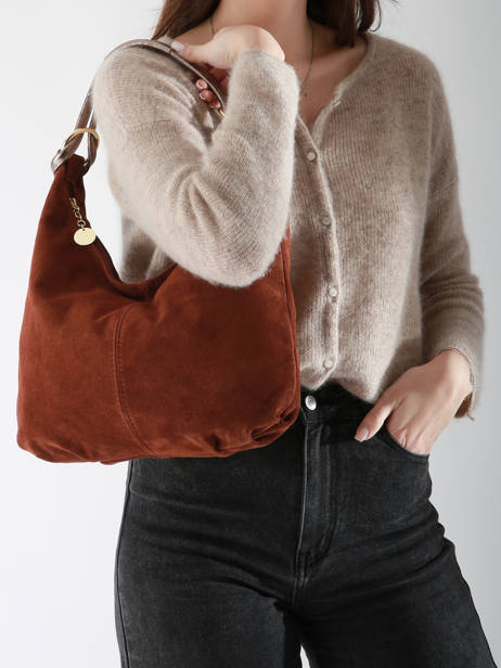 Shoulder Bag Velvet Milano Brown velvet VE24091 other view 1