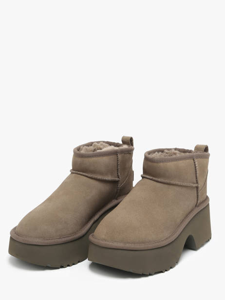 Platform Boots Classic Ultra Mini In Leather Ugg Brown accessoires 1158311 other view 2