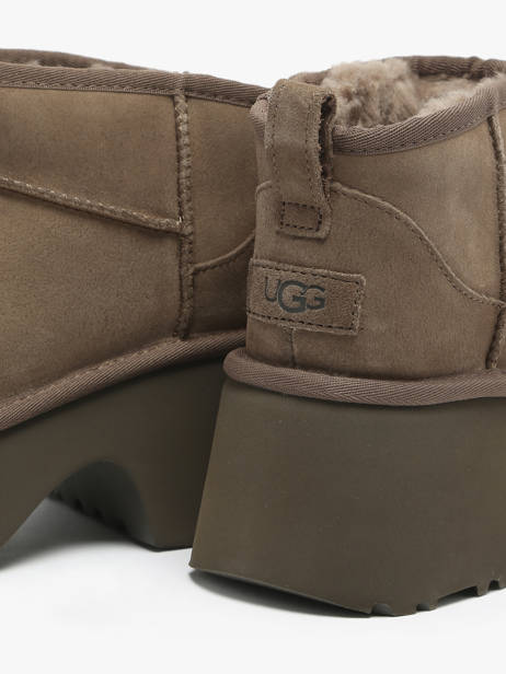 Platform Boots Classic Ultra Mini In Leather Ugg Brown accessoires 1158311 other view 3