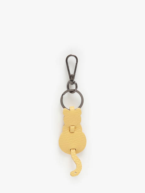 Leather Kitty Keychain Milano Yellow caviar CA24125