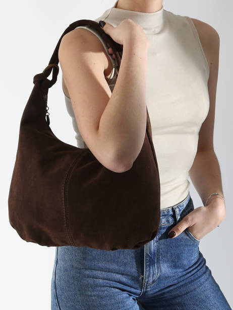 Sac Porté épaule Velvet Cuir Milano Marron velvet VE24111 vue secondaire 1