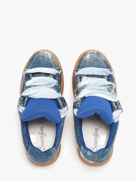 Sneakers Inna En Cuir Semerdjian Bleu accessoires INNAB337 vue secondaire 4