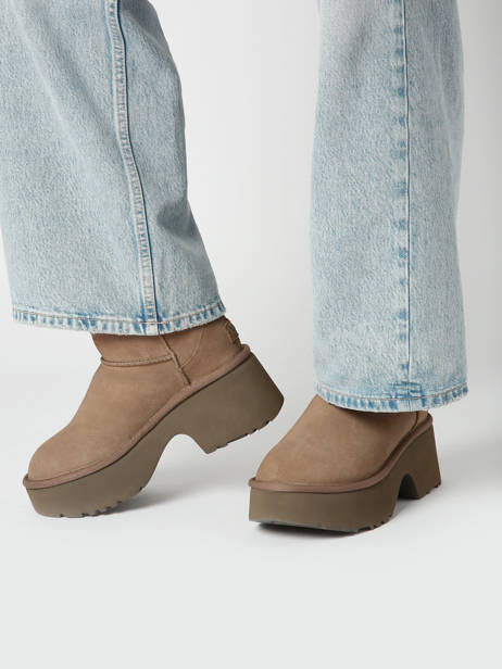 Platform Boots Classic Ultra Mini In Leather Ugg Brown accessoires 1158311 other view 1