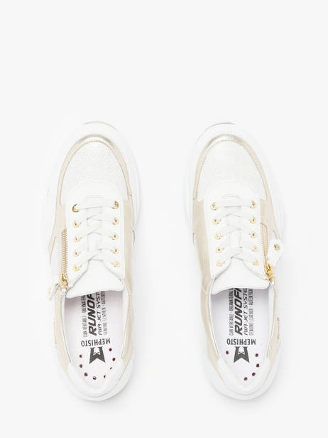 Sneakers Ylona In Leather Mephisto White accessoires P5146918 other view 4