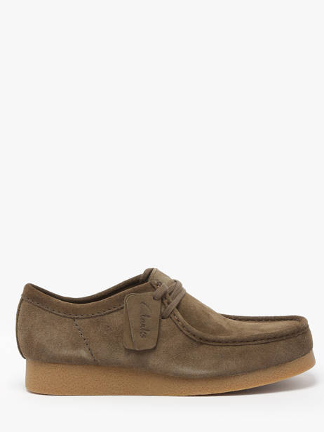 Derby Shoes Wallabee In Leather Clarks Green men 26180920