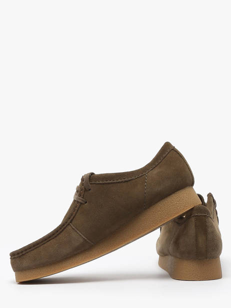 Derby Shoes Wallabee In Leather Clarks Green men 26180920 other view 3