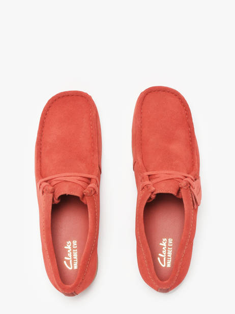 Derby Shoes Wallabee In Leather Clarks Red men 26180921 other view 4