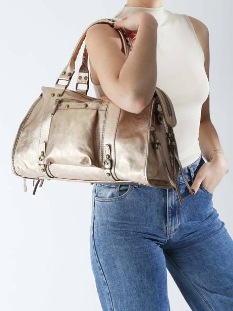 A4 Size Shoulder Bag Nine Leather Milano Gold nine NI24093 other view 1