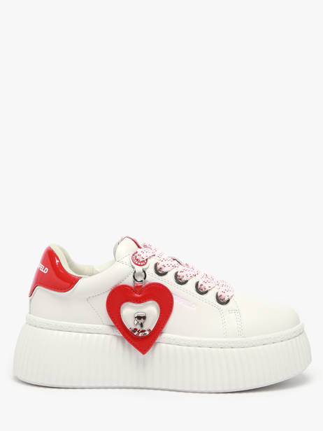 Sneakers Kreeper Low Valentine In Leather Karl lagerfeld White accessoires KL42314V